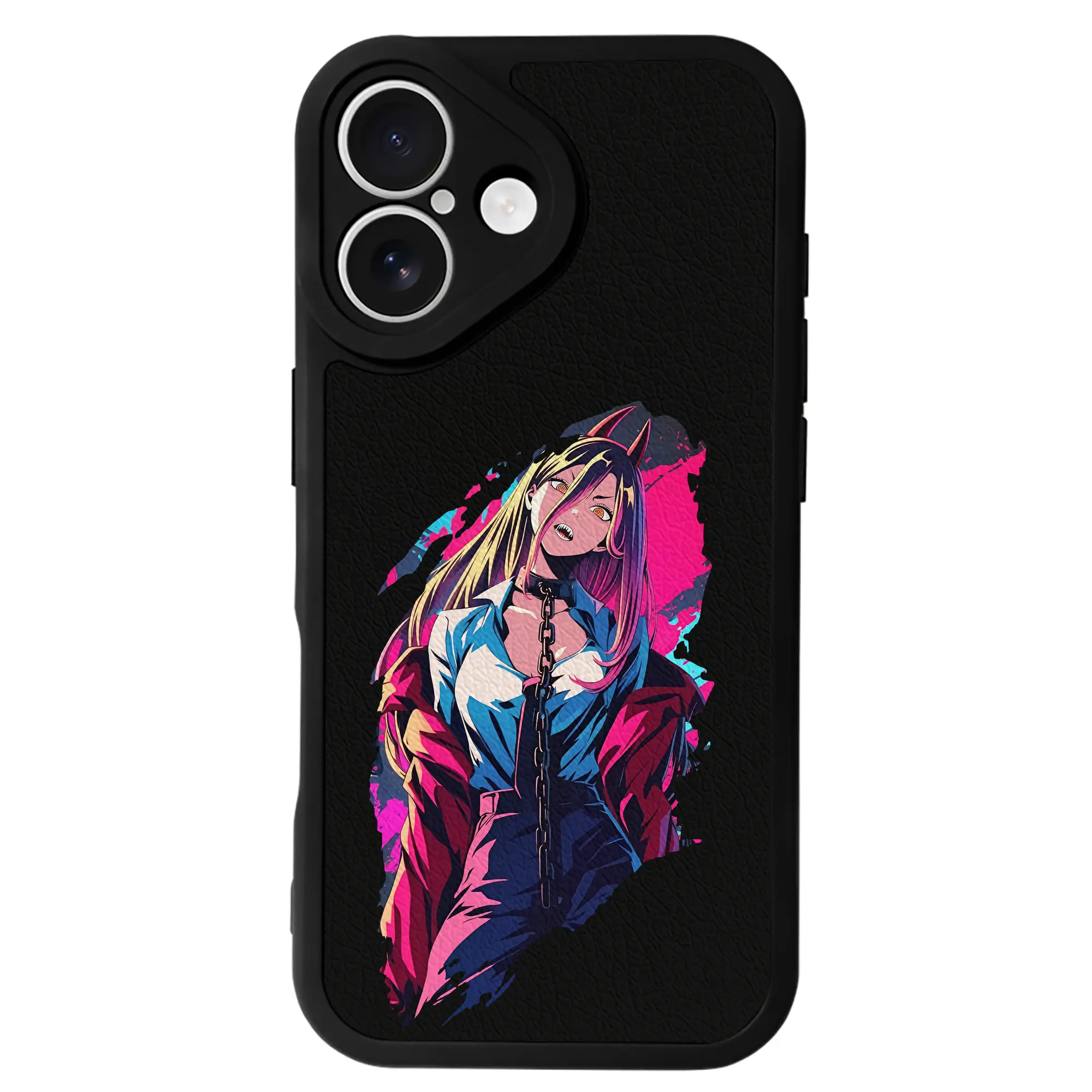 チェンソーマン グッズ,パワー - IPhone 16シリーズ対応 ・ シリコンスマホケース ・ レザー調 ・ 高精度フィット ・ 耐衝撃 ・ ワイヤレス充電対応 ・ 精密カット